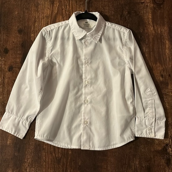 H&M Boys White Button Down Long Sleeve - Picture 3 of 11